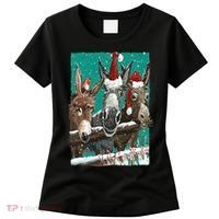 Donkey Santa Hat Donkey Lover Cute Donkey Christmas Women's T-Shirt thumb 0