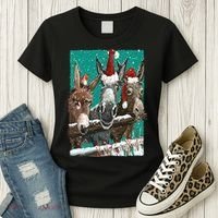 Donkey Santa Hat Donkey Lover Cute Donkey Christmas Women's T-Shirt thumb 3