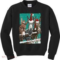 Donkey Santa Hat Donkey Lover Cute Donkey Christmas Kids Sweatshirt thumb 0