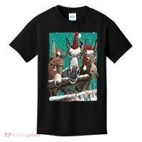 Donkey Santa Hat Donkey Lover Cute Donkey Christmas Kids T-Shirt thumb 0
