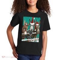 Donkey Santa Hat Donkey Lover Cute Donkey Christmas Kids T-Shirt thumb 2