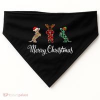 Dachshund Santa Hat Reindeer Christmas Leopard Buffalo Plaid Gift USA-Made Doggie Bandana thumb 0