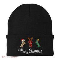 Dachshund Santa Hat Reindeer Christmas Leopard Buffalo Plaid Gift Beanie thumb 0