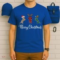 Dachshund Santa Hat Reindeer Christmas Leopard Buffalo Plaid Gift T-Shirt thumb 6