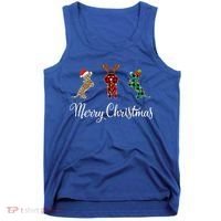 Dachshund Santa Hat Reindeer Christmas Leopard Buffalo Plaid Gift Tank Top thumb 0