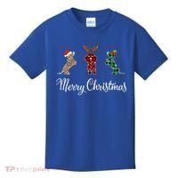 Dachshund Santa Hat Reindeer Christmas Leopard Buffalo Plaid Gift Kids T-Shirt thumb 0