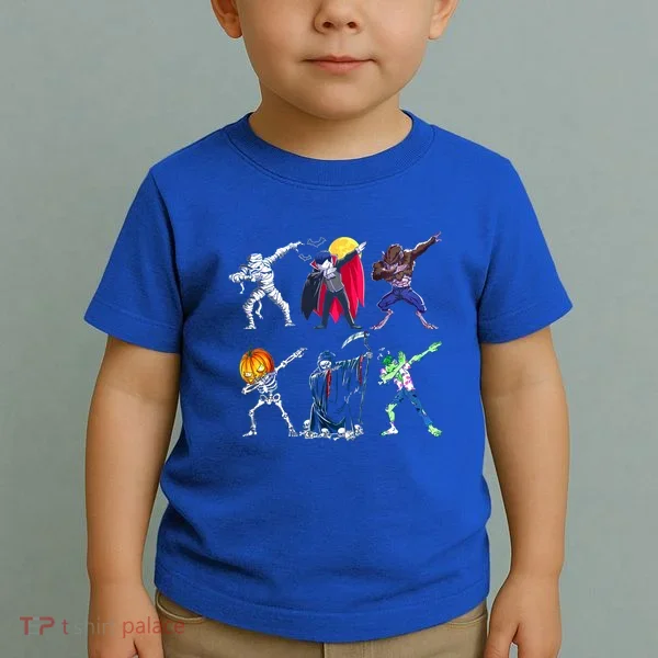 Dabbing Skeleton Halloween Monsters Dracula Ghost Ideas Gift Toddler T-Shirt