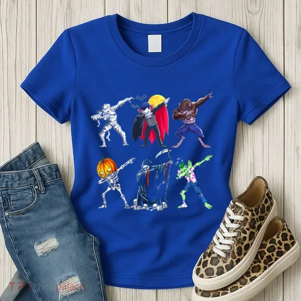 Dabbing Skeleton Halloween Monsters Dracula Ghost Ideas Gift Women's T-Shirt