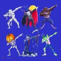 Dabbing Skeleton Halloween Monsters Dracula Ghost Ideas Gift Women's T-Shirt thumb 6