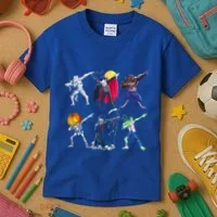 Dabbing Skeleton Halloween Monsters Dracula Ghost Ideas Gift Kids T-Shirt thumb 3