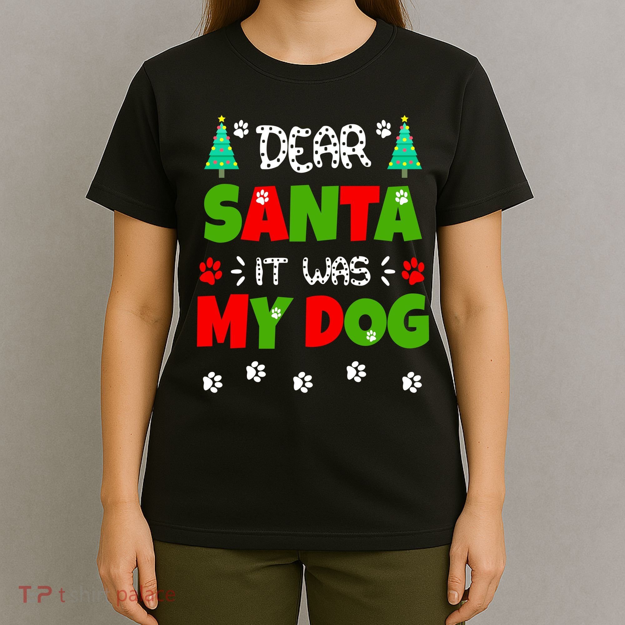 Dear Santa It Was My Dog Funny Naughty Xmas T-Shirt