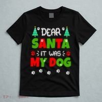 Dear Santa It Was My Dog Funny Naughty Xmas T-Shirt thumb 5