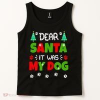 Dear Santa It Was My Dog Funny Naughty Xmas Tank Top thumb 2