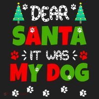 Dear Santa It Was My Dog Funny Naughty Xmas Golf Towel thumb 3
