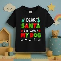 Dear Santa It Was My Dog Funny Naughty Xmas Toddler T-Shirt thumb 3