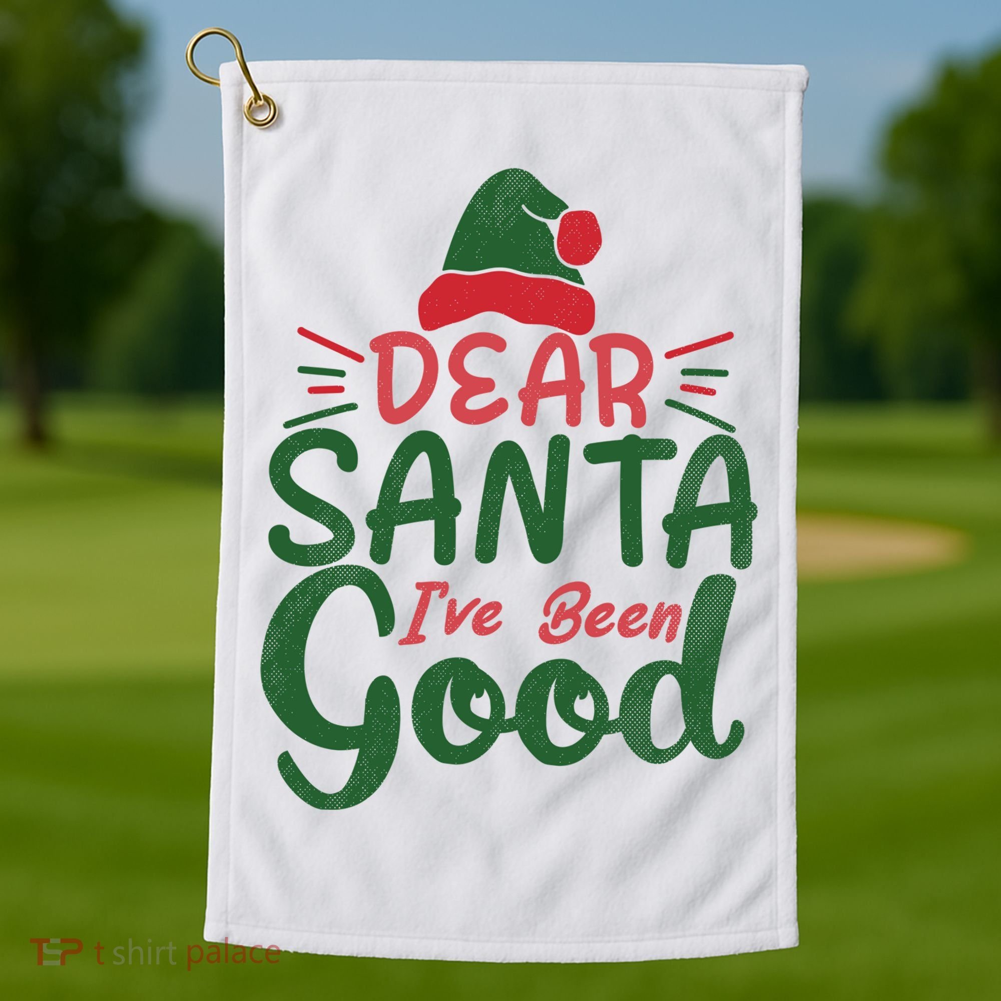 Dear Santa I've Been Good Christmas Golf Towel