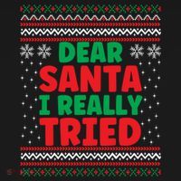 Dear Santa I Really Tried Funny Ugly Christmas Sweater Gift Bucket Hat thumb 4