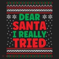 Dear Santa I Really Tried Funny Ugly Christmas Sweater Gift Hat thumb 2
