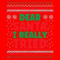 Dear Santa I Really Tried Funny Ugly Christmas Sweater Gift Santa Hat thumb 1