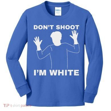 DonT Shoot IM White Kids Long Sleeve Shirt
