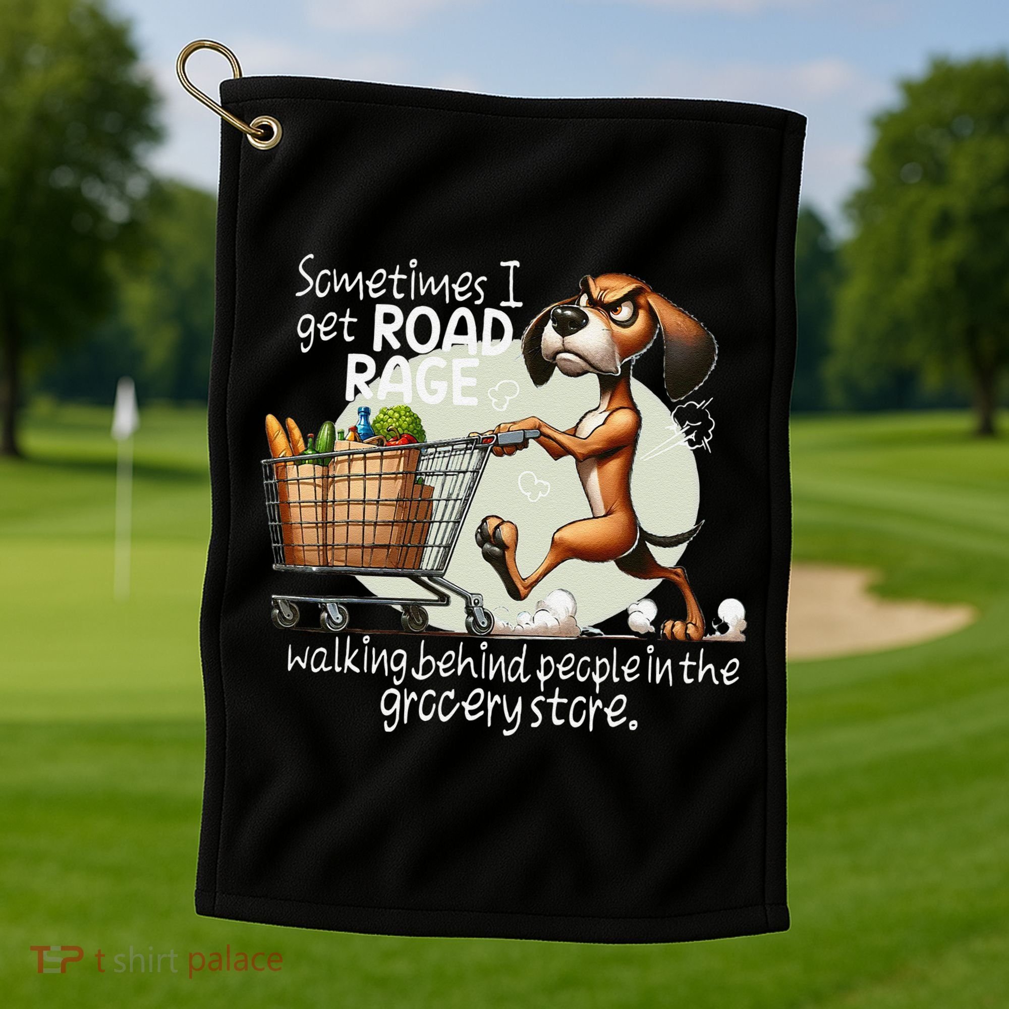 Dog Sometimes I Get Road Rage Walking Behind People Golf Towel