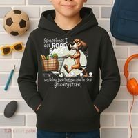 Dog Sometimes I Get Road Rage Walking Behind People Kids Hoodie thumb 2