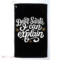 Dear Santa I Can Explain Christmas Holiday Funny Golf Towel thumb 0