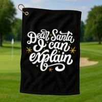 Dear Santa I Can Explain Christmas Holiday Funny Golf Towel thumb 1