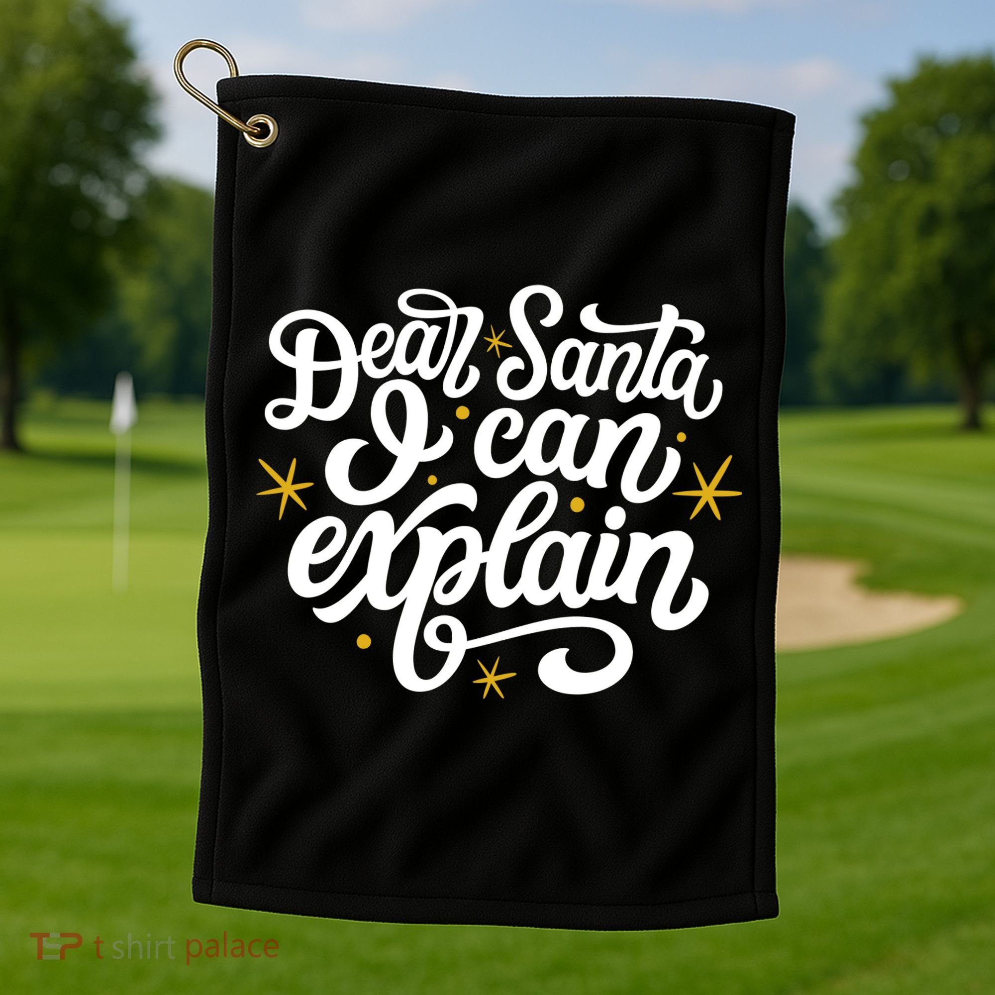 Dear Santa I Can Explain Christmas Holiday Funny Golf Towel