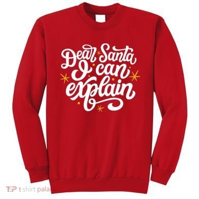 Dear Santa I Can Explain Christmas Holiday Funny Sweatshirt