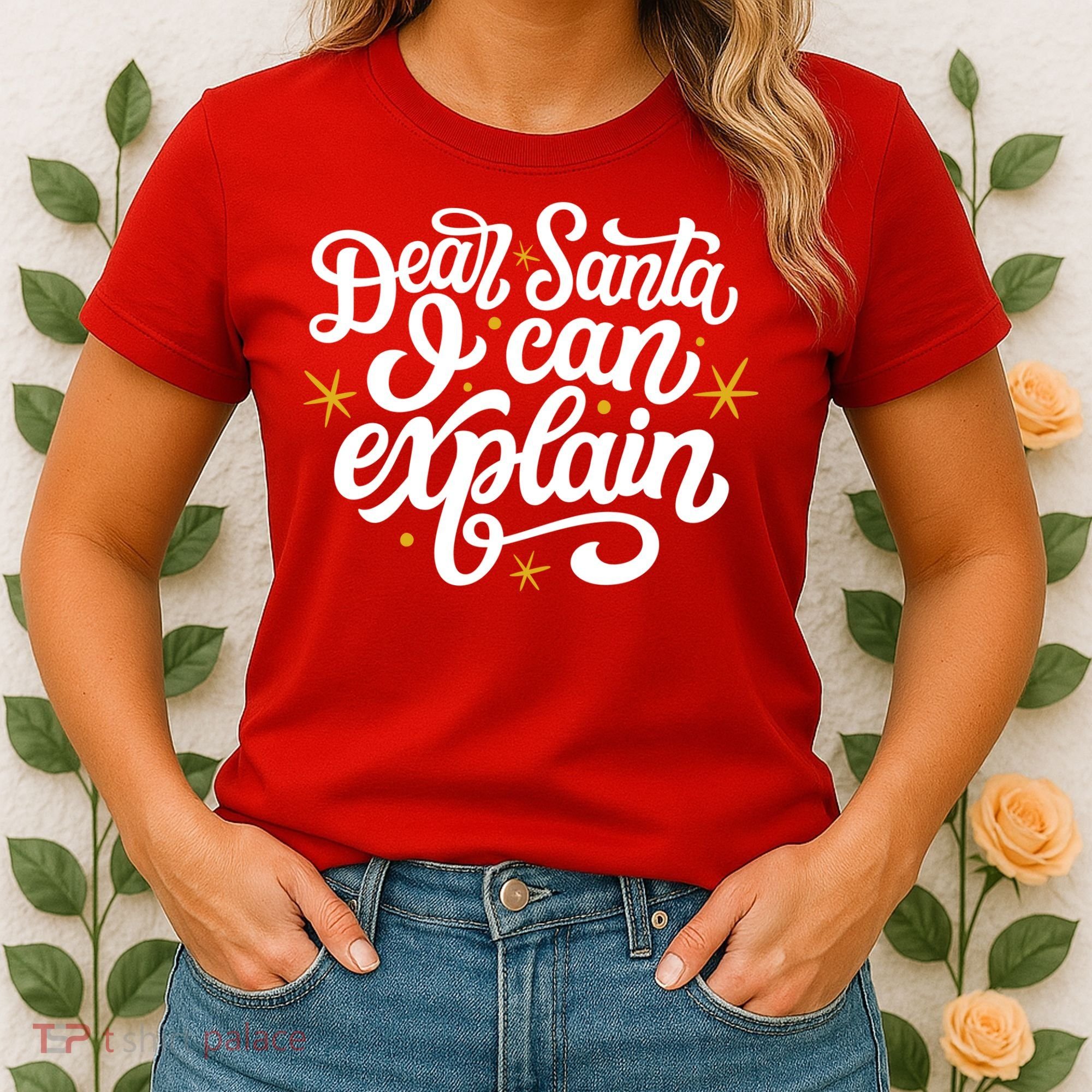 Dear Santa I Can Explain Christmas Holiday Funny Women's T-Shirt