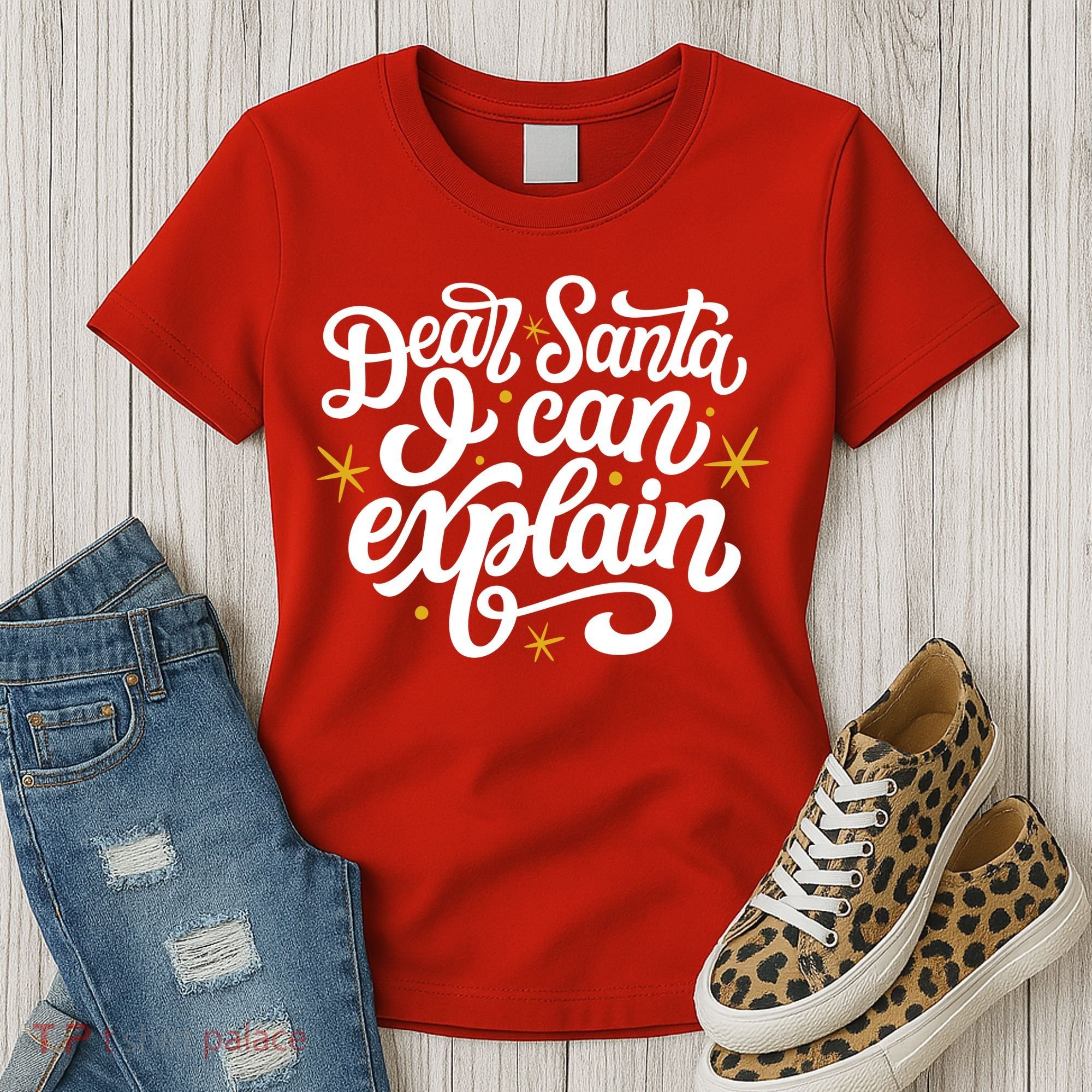 Dear Santa I Can Explain Christmas Holiday Funny Women's T-Shirt