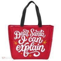 Dear Santa I Can Explain Christmas Holiday Funny Tote Bag thumb 0