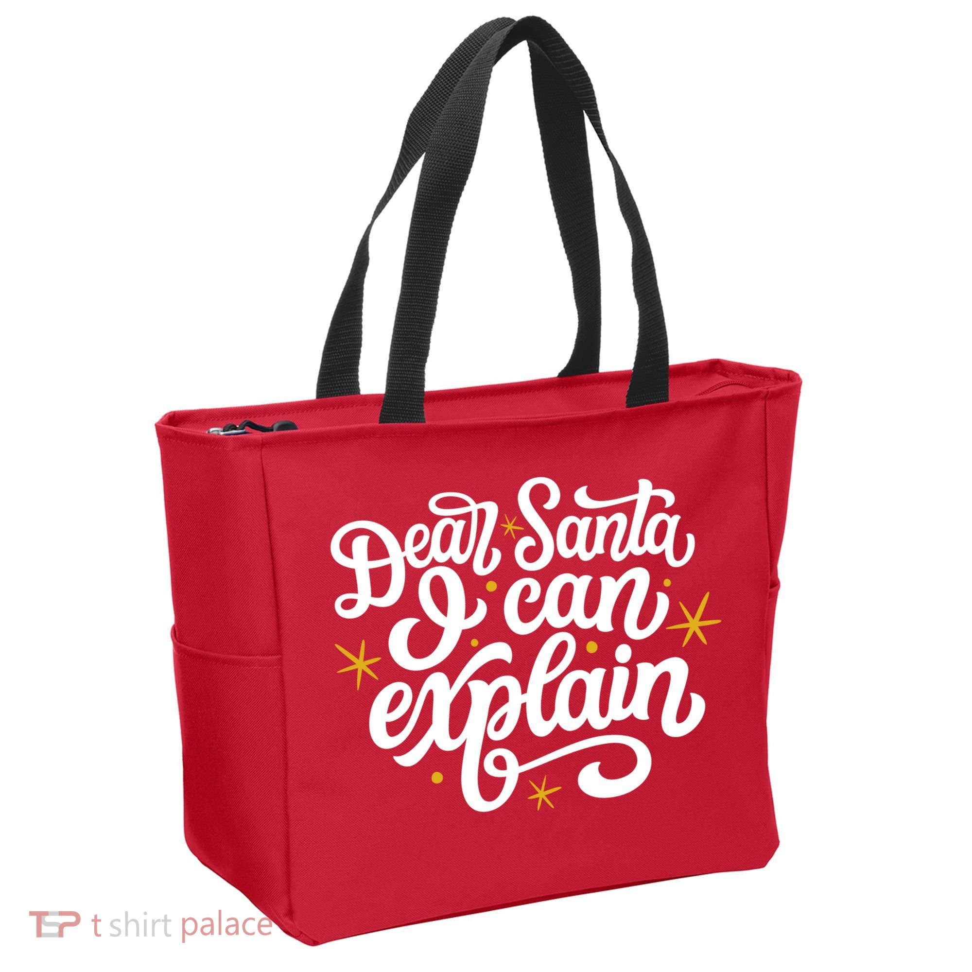 Dear Santa I Can Explain Christmas Holiday Funny Tote Bag