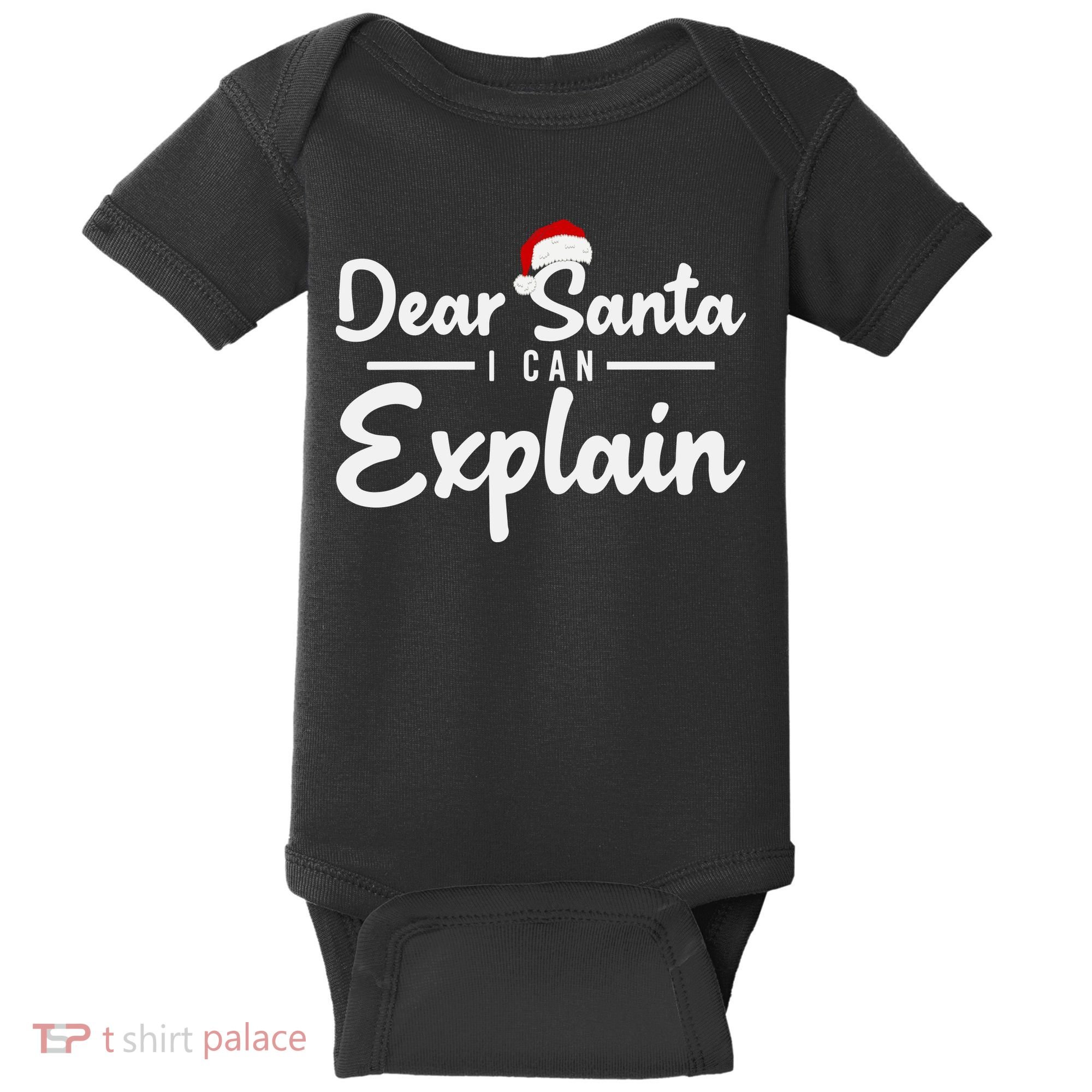 Dear Santa I Can Explain Baby Bodysuit
