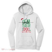 Dear Santa It Was My Dog Funny Christmas Women's Hoodie thumb 0
