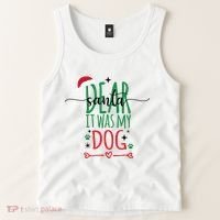 Dear Santa It Was My Dog Funny Christmas Tank Top thumb 2