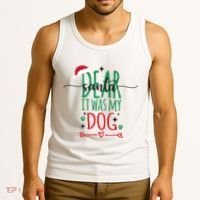Dear Santa It Was My Dog Funny Christmas Tank Top thumb 3