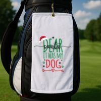 Dear Santa It Was My Dog Funny Christmas Golf Towel thumb 2
