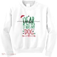 Dear Santa It Was My Dog Funny Christmas Kids Sweatshirt thumb 0
