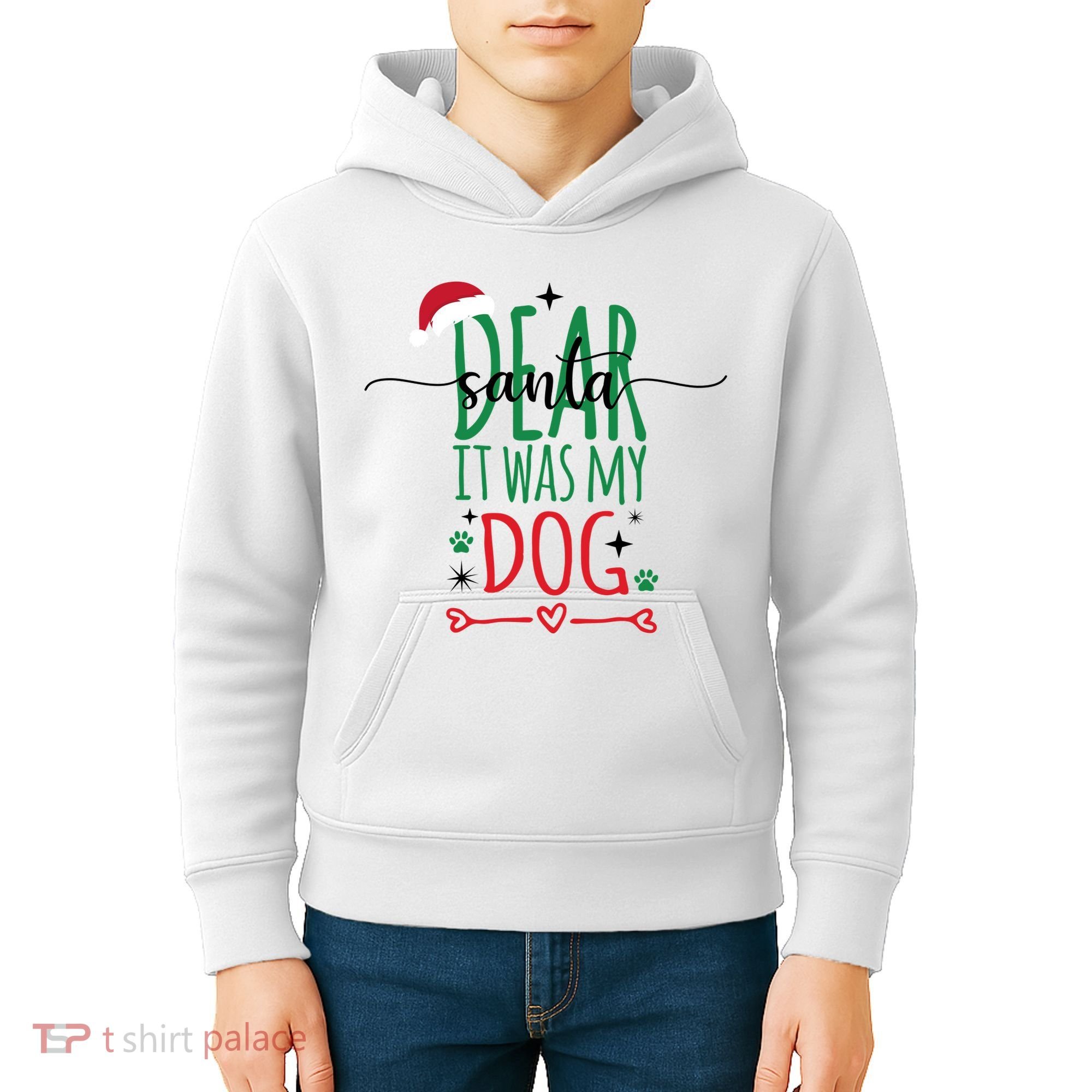 Dear Santa It Was My Dog Funny Christmas Kids Hoodie