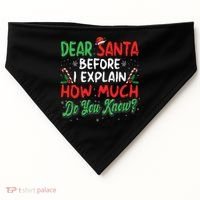 Dear Santa I Can Explain Funny Christmas  USA-Made Doggie Bandana thumb 0