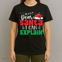 Dear Santa I Can Explain Funny Christmas List Xmas Pajamas T-Shirt thumb 4