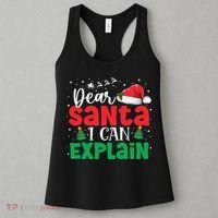 Dear Santa I Can Explain Funny Christmas List Xmas Pajamas Women's Tank Top thumb 3