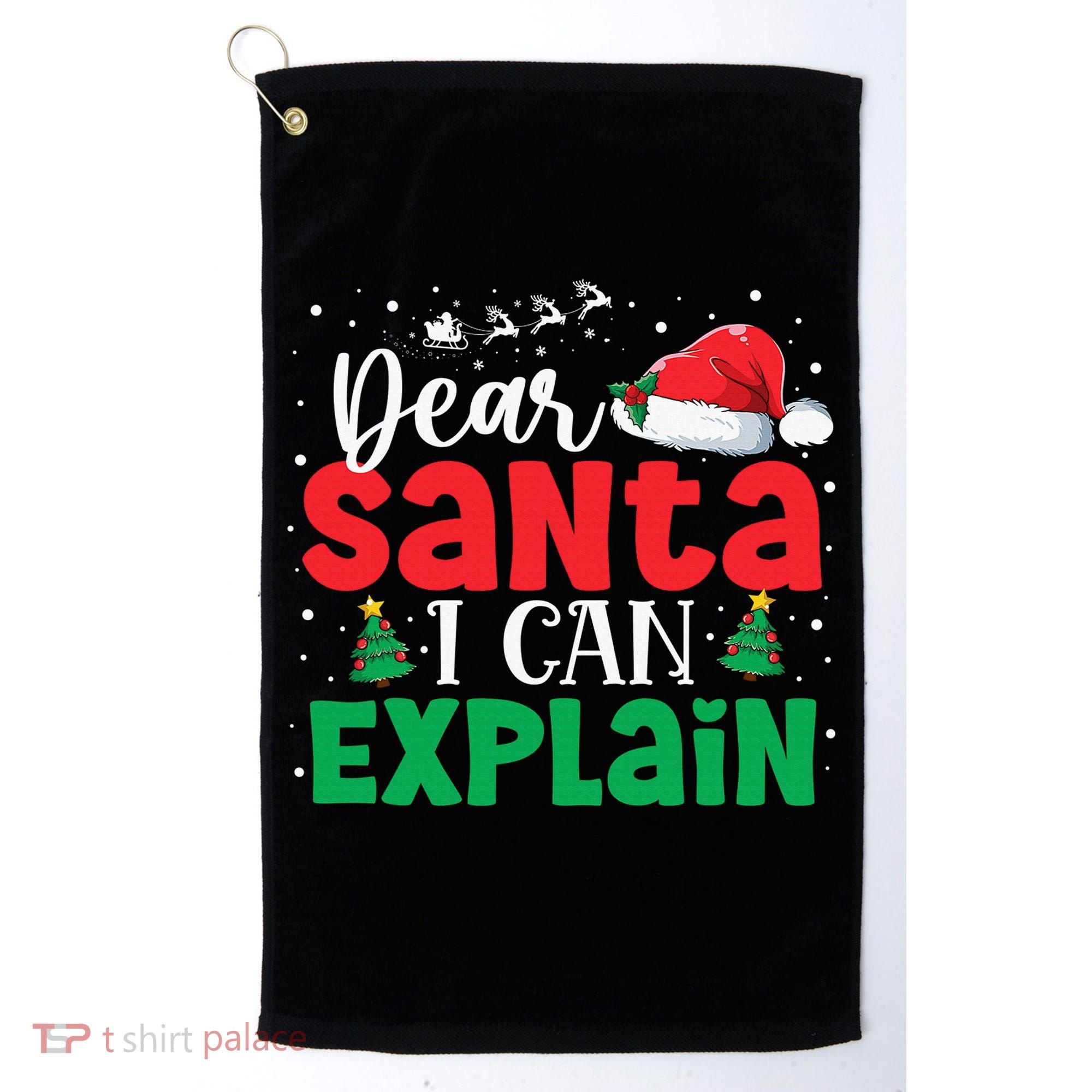Dear Santa I Can Explain Funny Christmas List Xmas Pajamas Golf Towel
