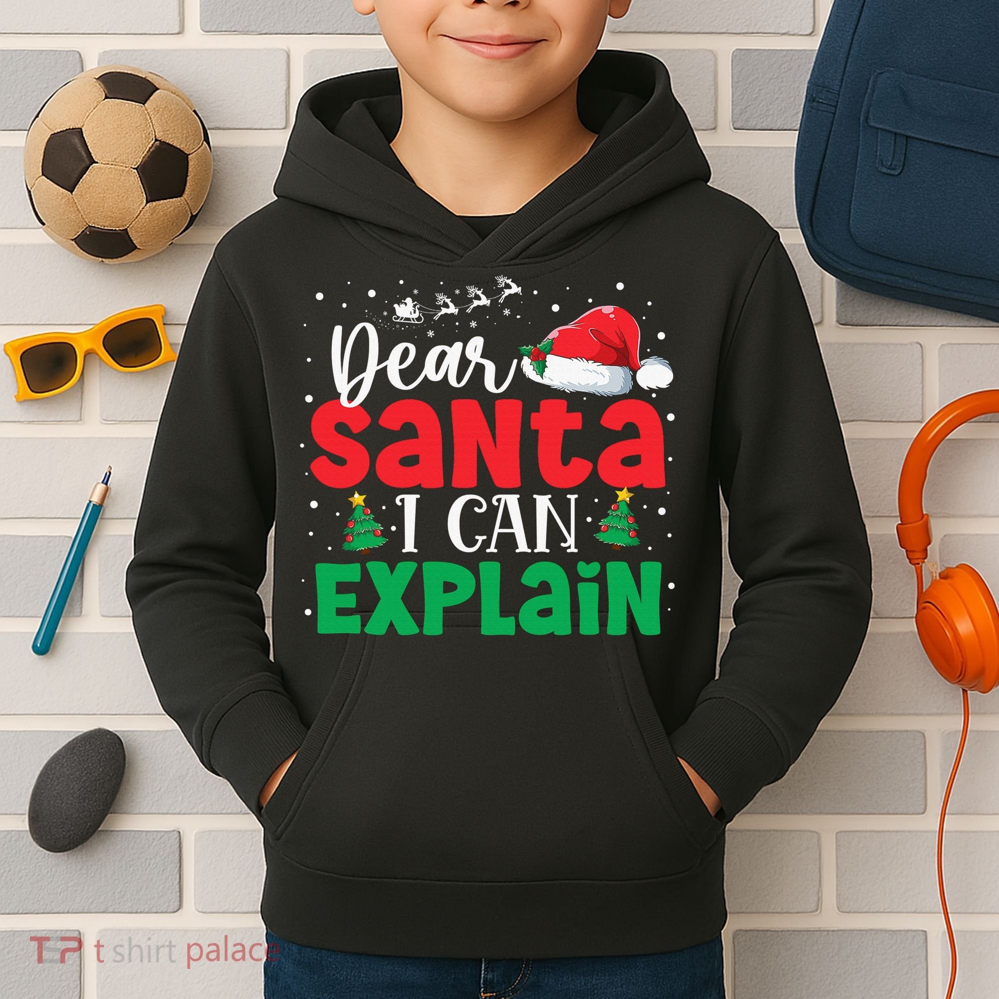 Dear Santa I Can Explain Funny Christmas List Xmas Pajamas Kids Hoodie