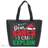 Dear Santa I Can Explain Funny Christmas List Xmas Pajamas Tote Bag thumb 0