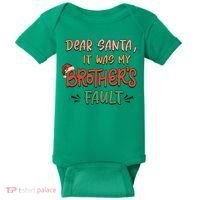 Dear Santa It Was My Brother's Fault Christmas Gift Baby Bodysuit thumb 0