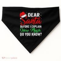 Dear Santa I Can Explain Funny Christmas USA-Made Doggie Bandana thumb 0