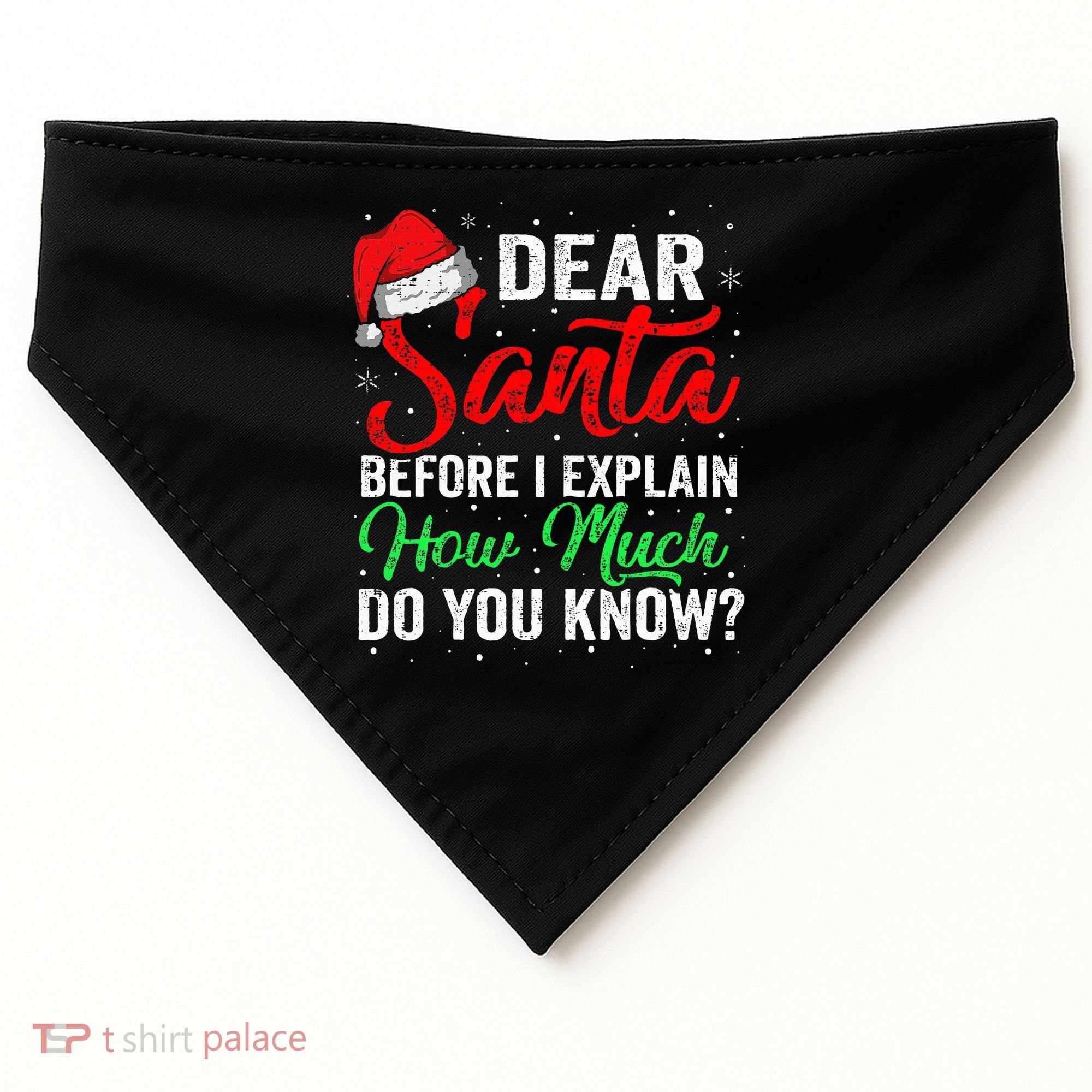 Dear Santa I Can Explain Funny Christmas USA-Made Doggie Bandana